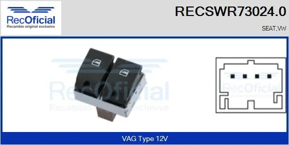 Switch, window regulator (RECSWR73024.0)