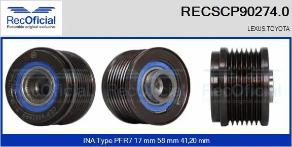 Belt Pulley, alternator (RECSCP90274.0)