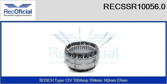 Stator, alternator (RECSSR10056.0)