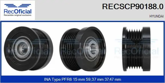 Belt Pulley, alternator (RECSCP90188.0)