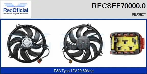 Electric Motor, radiator fan (RECSEF70000.0)