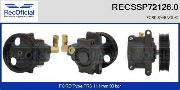 Hydraulic Pump, steering (RECSSP72126.0)