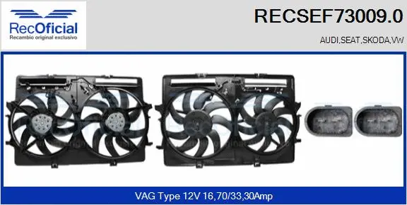 Electric Motor, radiator fan (RECSEF73009.0)