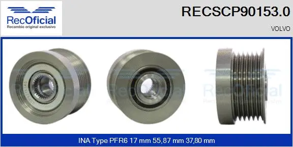 Belt Pulley, alternator (RECSCP90153.0)