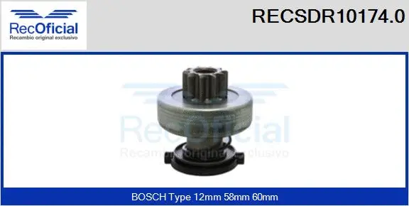 Pinion, starter (RECSDR10174.0)