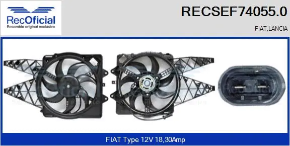 Electric Motor, radiator fan (RECSEF74055.0)