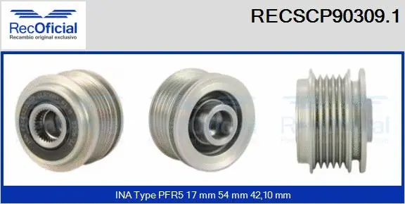 Belt Pulley, alternator (RECSCP90309.1)