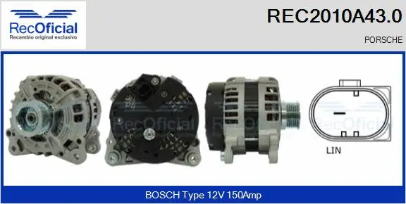 Alternator (REC2010A43.0)