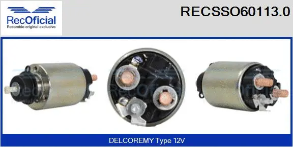 Solenoid Switch, starter (RECSSO60113.0)