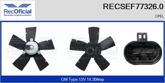 Fan, engine cooling (RECSEF77326.0)