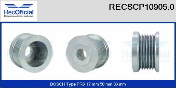 Belt Pulley, alternator (RECSCP10905.0)