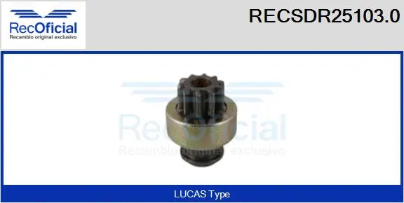 Pinion, starter (RECSDR25103.0)