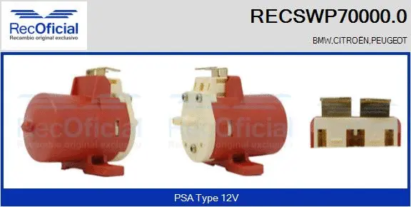 Washer Fluid Pump, window cleaning (RECSWP70000.0)