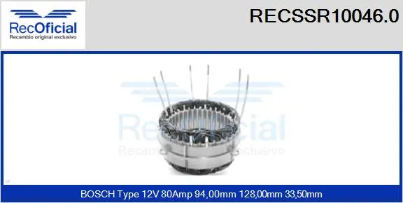 Stator, alternator (RECSSR10046.0)