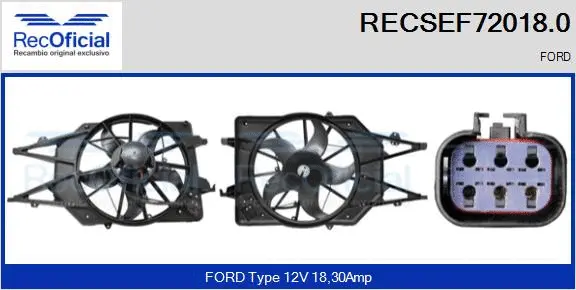 Electric Motor, radiator fan (RECSEF72018.0)