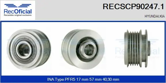 Belt Pulley, alternator (RECSCP90247.1)
