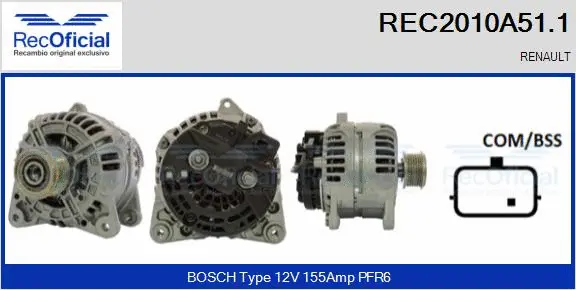 Alternator (REC2010A51.1)