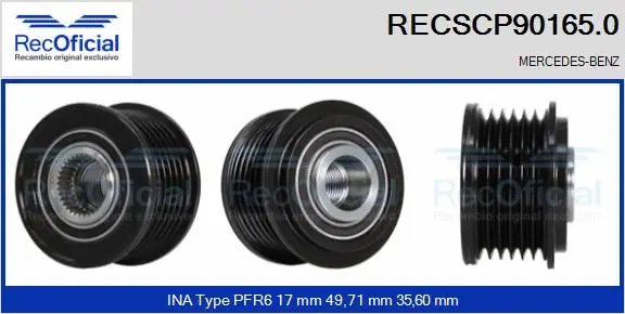 Belt Pulley, alternator (RECSCP90165.0)