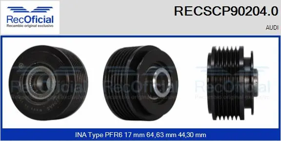 Belt Pulley, alternator (RECSCP90204.0)