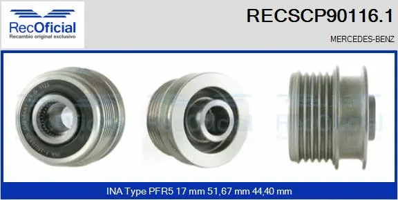 Belt Pulley, alternator (RECSCP90116.1)