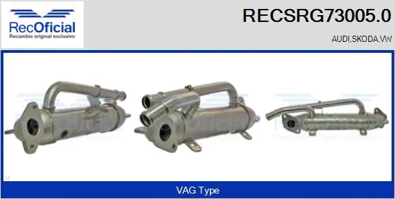 Cooler, exhaust gas recirculation (RECSRG73005.0)