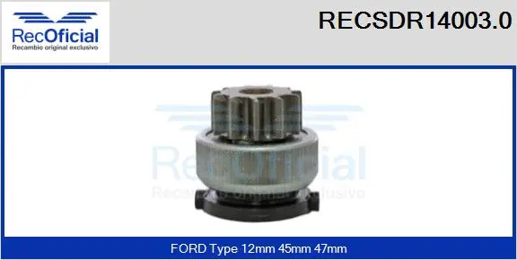 Pinion, starter (RECSDR14003.0)