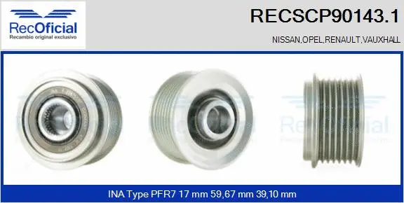 Belt Pulley, alternator (RECSCP90143.1)