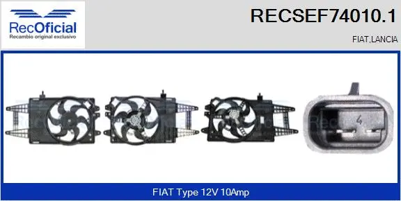 Electric Motor, radiator fan (RECSEF74010.1)
