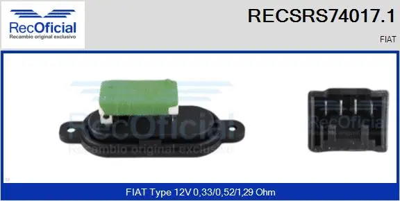 Resistor, interior blower (RECSRS74017.1)