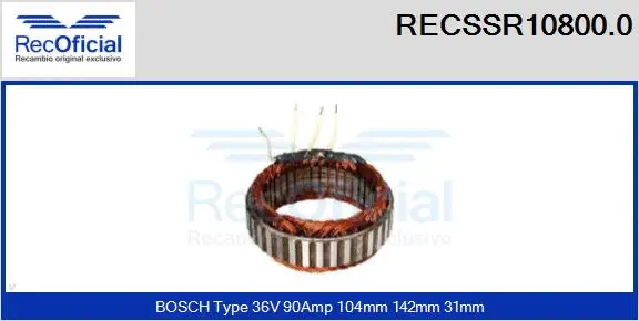 Stator, alternator (RECSSR10800.0)