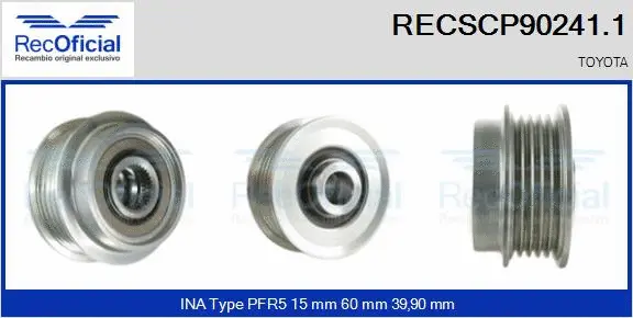 Belt Pulley, alternator (RECSCP90241.1)