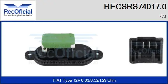 Resistor, interior blower (RECSRS74017.0)
