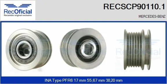 Belt Pulley, alternator (RECSCP90110.1)