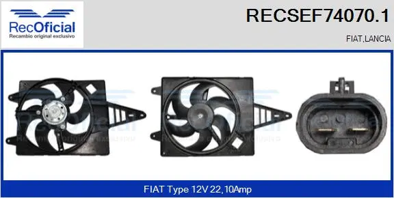 Electric Motor, radiator fan (RECSEF74070.1)