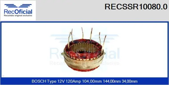 Stator, alternator (RECSSR10080.0)