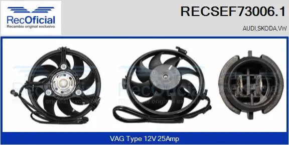 Electric Motor, radiator fan (RECSEF73006.1)