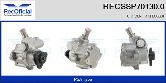 Hydraulic Pump, steering (RECSSP70130.0)