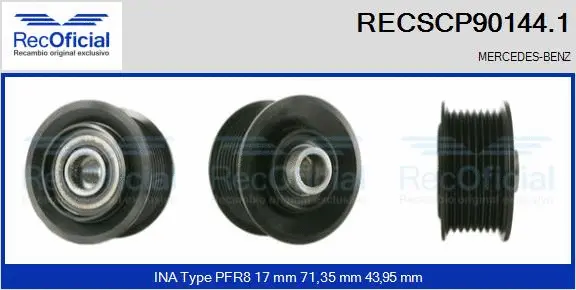 Belt Pulley, alternator (RECSCP90144.1)