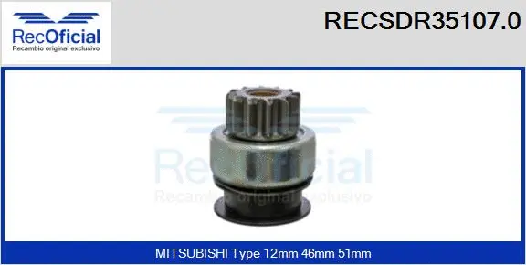 Pinion, starter (RECSDR35107.0)