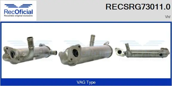 Cooler, exhaust gas recirculation (RECSRG73011.0)