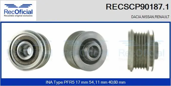 Belt Pulley, alternator (RECSCP90187.1)