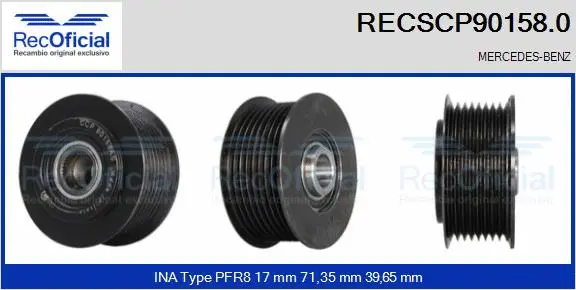 Belt Pulley, alternator (RECSCP90158.0)