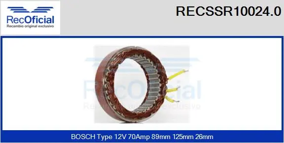 Stator, alternator (RECSSR10024.0)