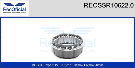 Stator, alternator (RECSSR10622.0)