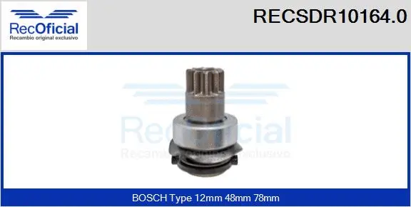 Pinion, starter (RECSDR10164.0)