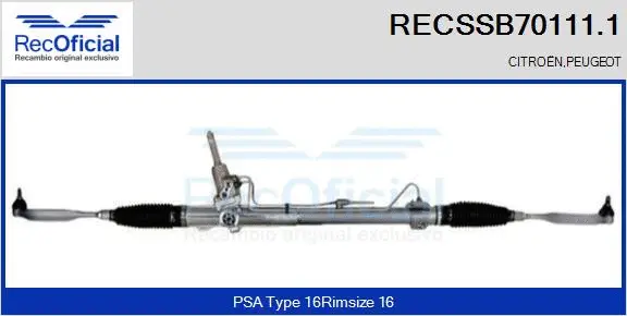 Steering Gear (RECSSB70111.1)