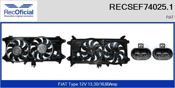 Electric Motor, radiator fan (RECSEF74025.1)
