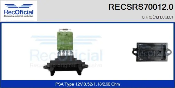 Resistor, interior blower (RECSRS70012.0)