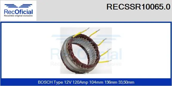 Stator, alternator (RECSSR10065.0)