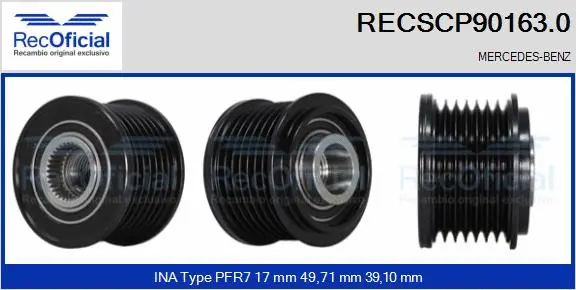 Belt Pulley, alternator (RECSCP90163.0)